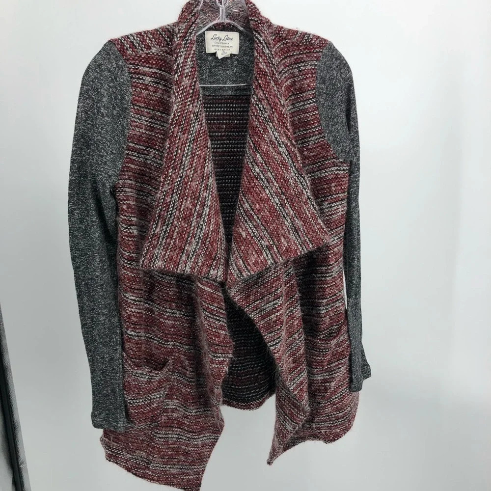 Lucky Lotus cardigan soft fuzzy sweater Small